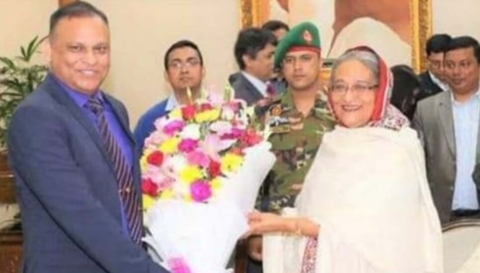 Major General Ziaul Ahsan with Sheikh Hasina