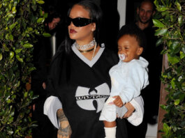 Rihanna wore an oversized baseball top and went out for dinner